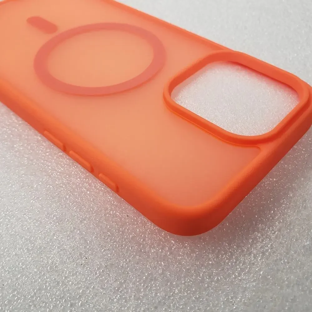 Supfine for iPhone 15 Pro Max Case, Magnetic. Bright Orange Phone Case